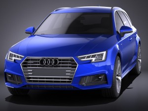 Audi A4 S-line Avant 2016 vray 3D Model