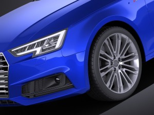 Audi A4 S-line Avant 2016 vray 3D Model