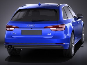 Audi A4 S-line Avant 2016 vray 3D Model