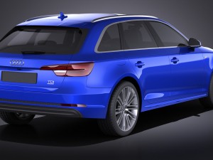 Audi A4 S-line Avant 2016 vray 3D Model
