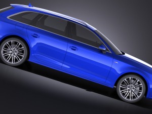 Audi A4 S-line Avant 2016 vray 3D Model