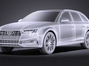 Audi A4 S-line Avant 2016 vray 3D Model