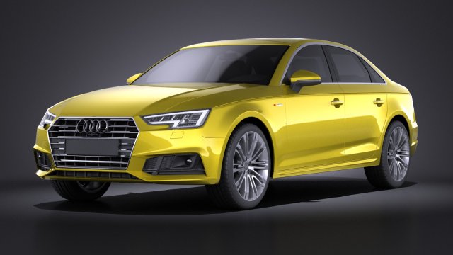 Audi A4 S-line Sedan 2016 vray 3D-Modell .c4d .max .obj .3ds .fbx .stl .blend