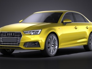 Audi A4 S-line Sedan 2016 vray 3D Model