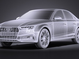 Audi A4 S-line Sedan 2016 vray 3D-Modell