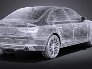 Audi A4 S-line Sedan 2016 vray 3D Model