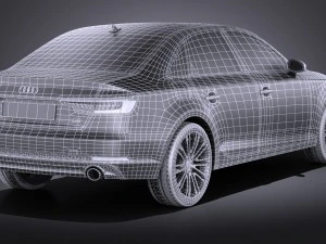 Audi A4 S-line Sedan 2016 vray 3D Model