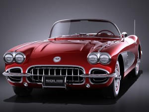 Chevrolet Corvette C1 1958 vray 3D Модель