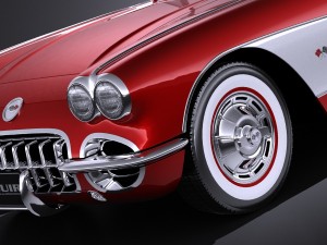 Chevrolet Corvette C1 1958 vray 3D Модель