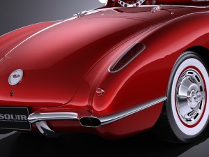Chevrolet Corvette C1 1958 vray 3D Модель