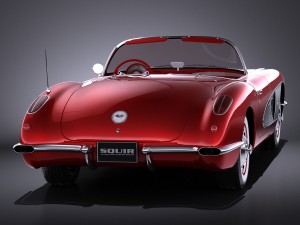 Chevrolet Corvette C1 1958 vray 3D Модель