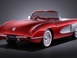 Chevrolet Corvette C1 1958 vray 3D Модель