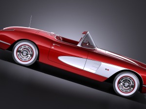 Chevrolet Corvette C1 1958 vray 3D Модель