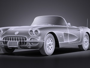 Chevrolet Corvette C1 1958 vray 3D Модель