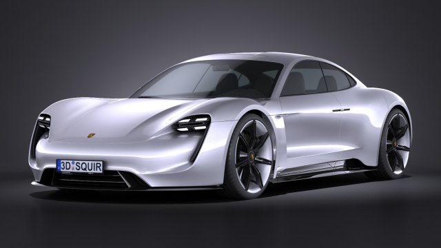 Porsche Mission E Concept 2015 vray Model 3D .c4d .max .obj .3ds .fbx .stl .blend