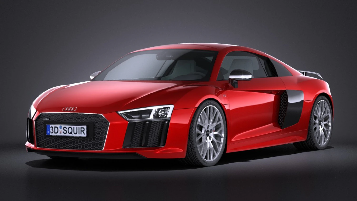 Audi R8 V10 Plus 2016 Lowpoly 3D Model .c4d .max .obj .3ds .fbx .stl .blend 