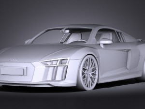Audi R8 V10 Plus 2016 Lowpoly 3D Model