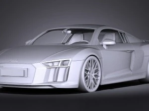 Audi R8 V10 Plus 2016 Lowpoly 3D Model