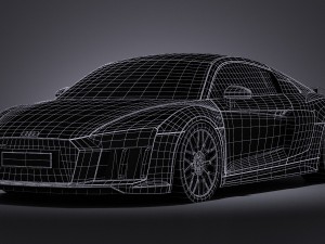Audi R8 V10 Plus 2016 Lowpoly 3D Model
