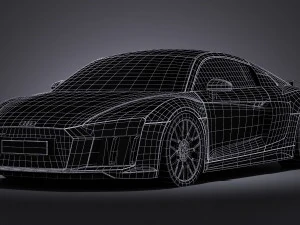 Audi R8 V10 Plus 2016 Lowpoly 3D Model