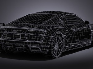 Audi R8 V10 Plus 2016 Lowpoly 3D Model