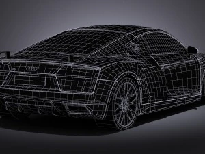 Audi R8 V10 Plus 2016 Lowpoly 3D Model