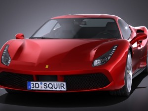 Ferrari 488 GTB 2016 Lowpoly Modelo 3D