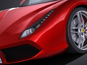 Ferrari 488 GTB 2016 Lowpoly Modelo 3D