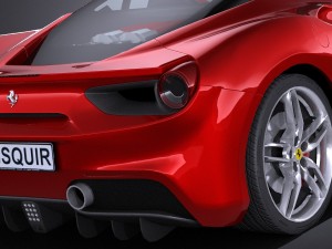 Ferrari 488 GTB 2016 Lowpoly Modelo 3D