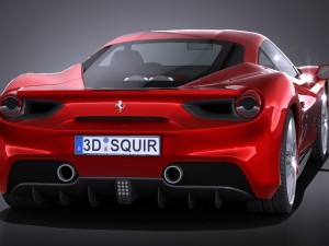 Ferrari 488 GTB 2016 Lowpoly Modelo 3D