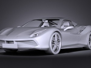 Ferrari 488 GTB 2016 Lowpoly Modelo 3D