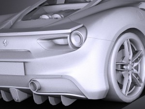 Ferrari 488 GTB 2016 Lowpoly Modelo 3D