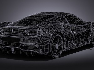 Ferrari 488 GTB 2016 Lowpoly Modelo 3D