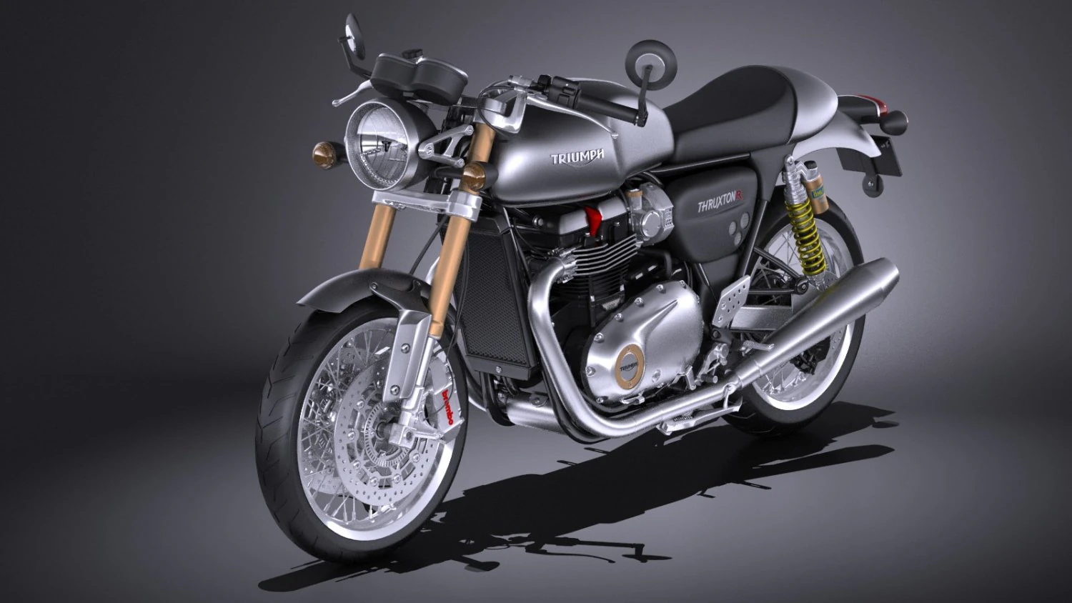 Triumph Thruxton R 2016 3D Model .c4d .max .obj .3ds .fbx .stl .blend
