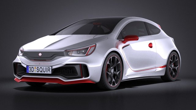 Generic Sport Hatchback 2016 3D 모델 .c4d .max .obj .3ds .fbx .stl .blend