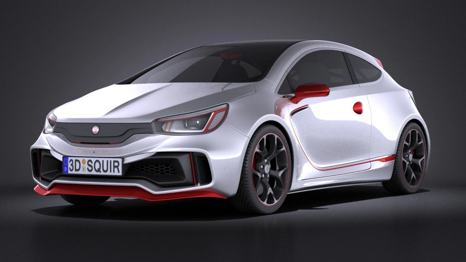 Generic Sport Hatchback 2016 3D Model .c4d .max .obj .3ds .fbx .stl .blend
