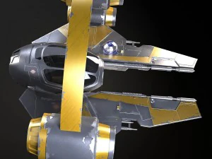 Jedi Starfighter ETA-2 with Hyperdrive Booster Rin 3D Model