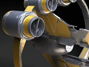 Jedi Starfighter ETA-2 with Hyperdrive Booster Rin 3D Model