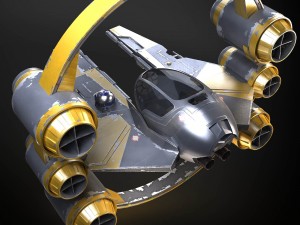 Jedi Starfighter ETA-2 with Hyperdrive Booster Rin Model 3D