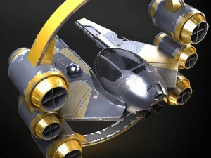 Jedi Starfighter ETA-2 with Hyperdrive Booster Rin 3D Model