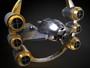 Jedi Starfighter ETA-2 with Hyperdrive Booster Rin Model 3D