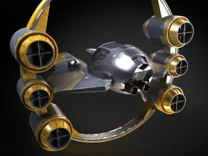 Jedi Starfighter ETA-2 with Hyperdrive Booster Rin 3D Model