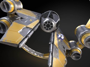 Jedi Starfighter ETA-2 with Hyperdrive Booster Rin Model 3D