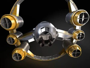 Jedi Starfighter ETA-2 with Hyperdrive Booster Rin 3D Model