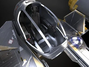 Jedi Starfighter ETA-2 with Hyperdrive Booster Rin 3D Model