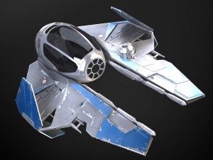 Jedi Starfighter ETA-2 with Hyperdrive Booster Rin Model 3D