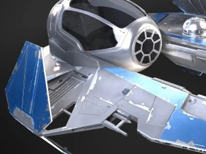 Jedi Starfighter ETA-2 with Hyperdrive Booster Rin 3D Model