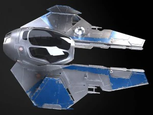 Jedi Starfighter ETA-2 with Hyperdrive Booster Rin 3D Model