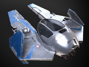 Jedi Starfighter ETA-2 with Hyperdrive Booster Rin Model 3D