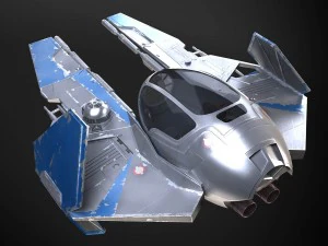 Jedi Starfighter ETA-2 with Hyperdrive Booster Rin 3D Model
